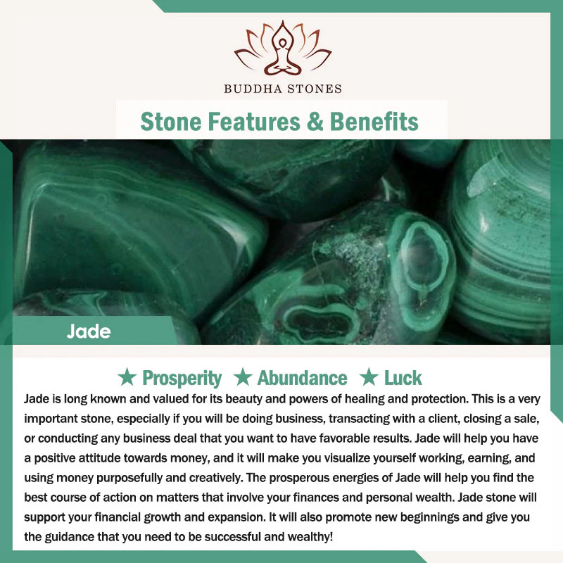 Braccialetto portafortuna con acchiappasogni in giada verde Buddha Stones e quadrifoglio - Image 6