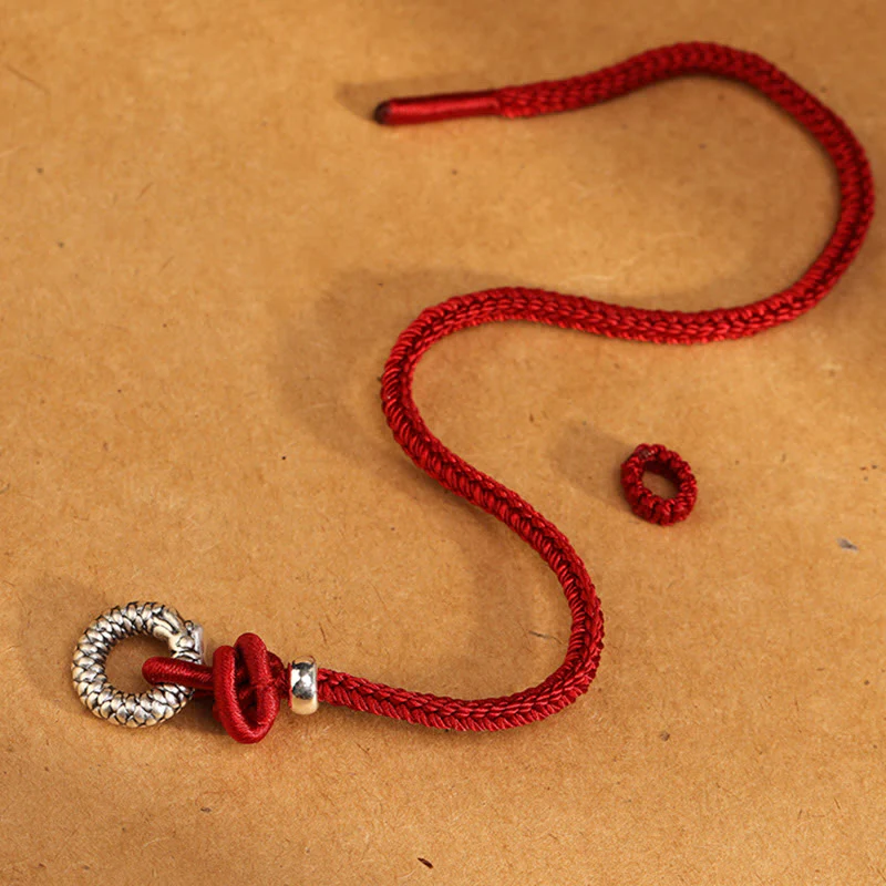Braccialetto portafortuna con fibbia della pace dell'anno del drago in argento sterling 999 Buddha Stones - Image 4