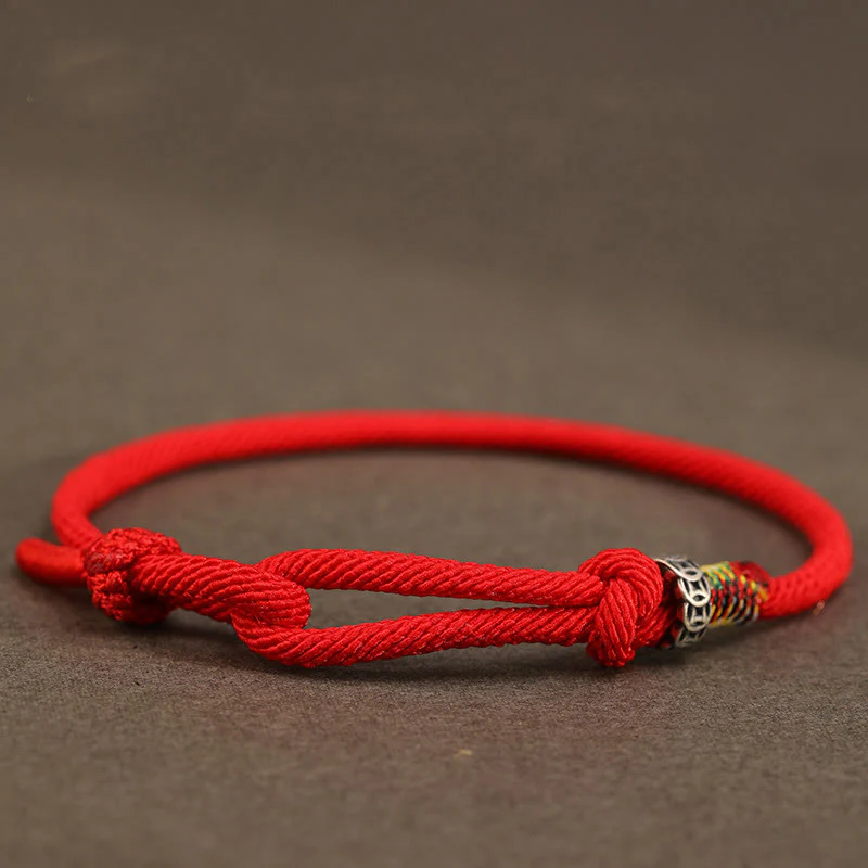 Braccialetto portafortuna con moneta in argento sterling 925 e argento sterling 999 con cordino rosso Buddha Stones - Image 10