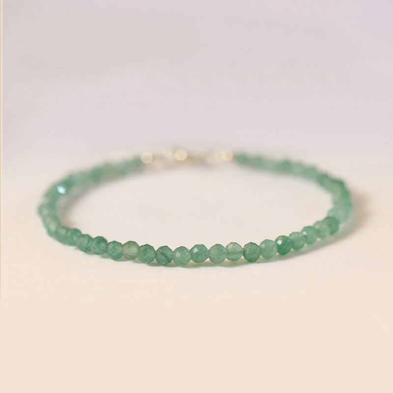 Braccialetto portafortuna con perline ultrasottili in avventurina verde piccola da 3 mm Buddha Stones