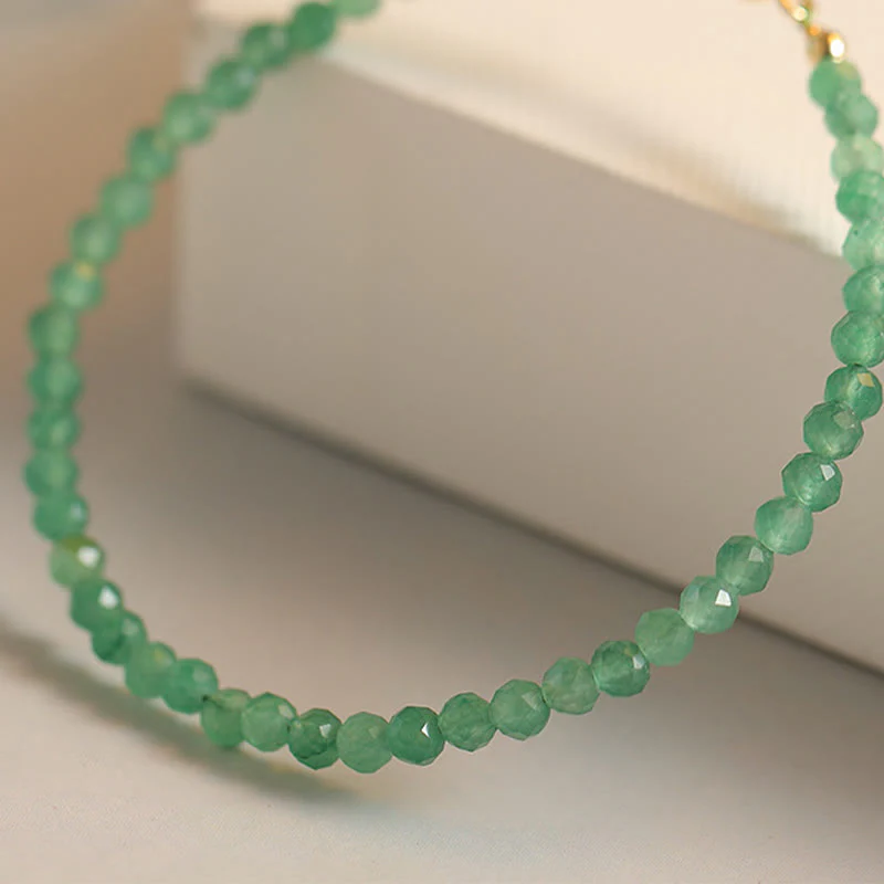 Braccialetto portafortuna con perline ultrasottili in avventurina verde piccola da 3 mm Buddha Stones - Image 3