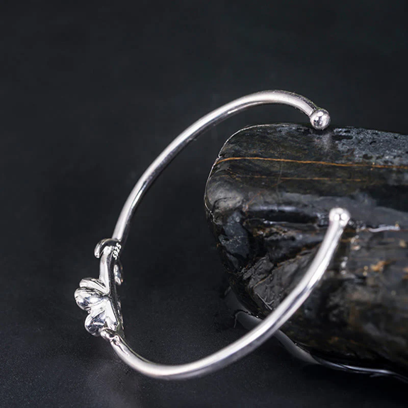 Braccialetto portafortuna in argento sterling 925 con fiori di ciliegio Buddha Stones - Image 9