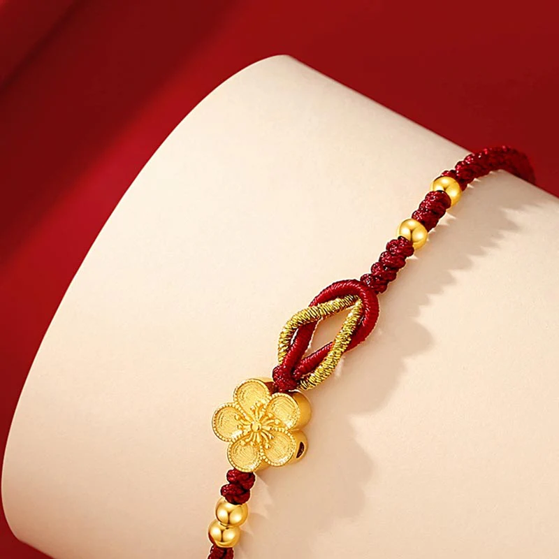 Braccialetto portafortuna in argento sterling 925 con fiori di ciliegio, sakura e calcedonio, fatto a mano , Buddha Stones - Image 10