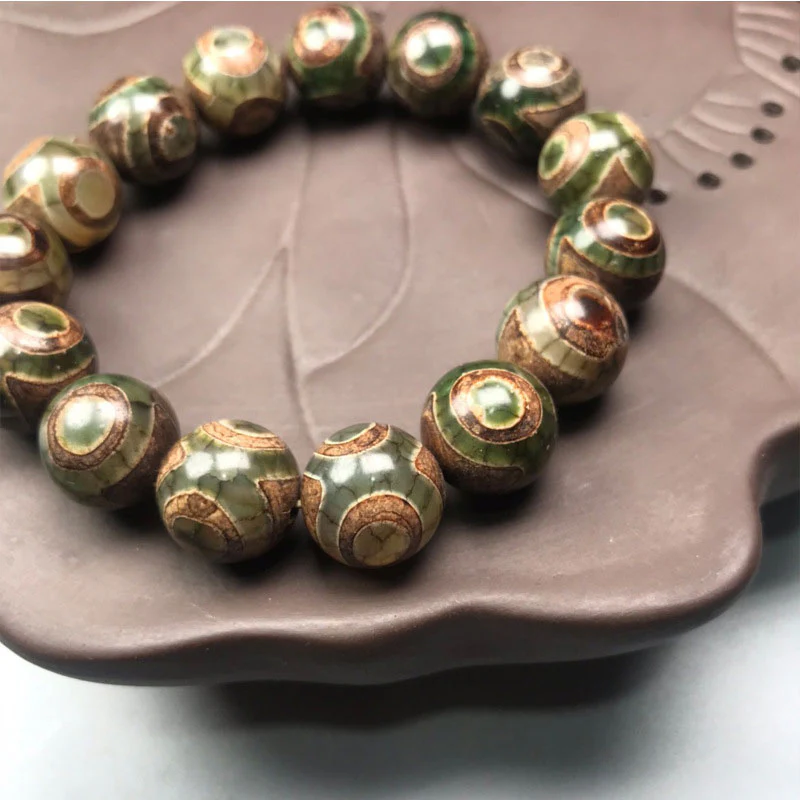 Braccialetto portafortuna in sardonice con perline Dzi a tre occhi Buddha Stones - Image 3