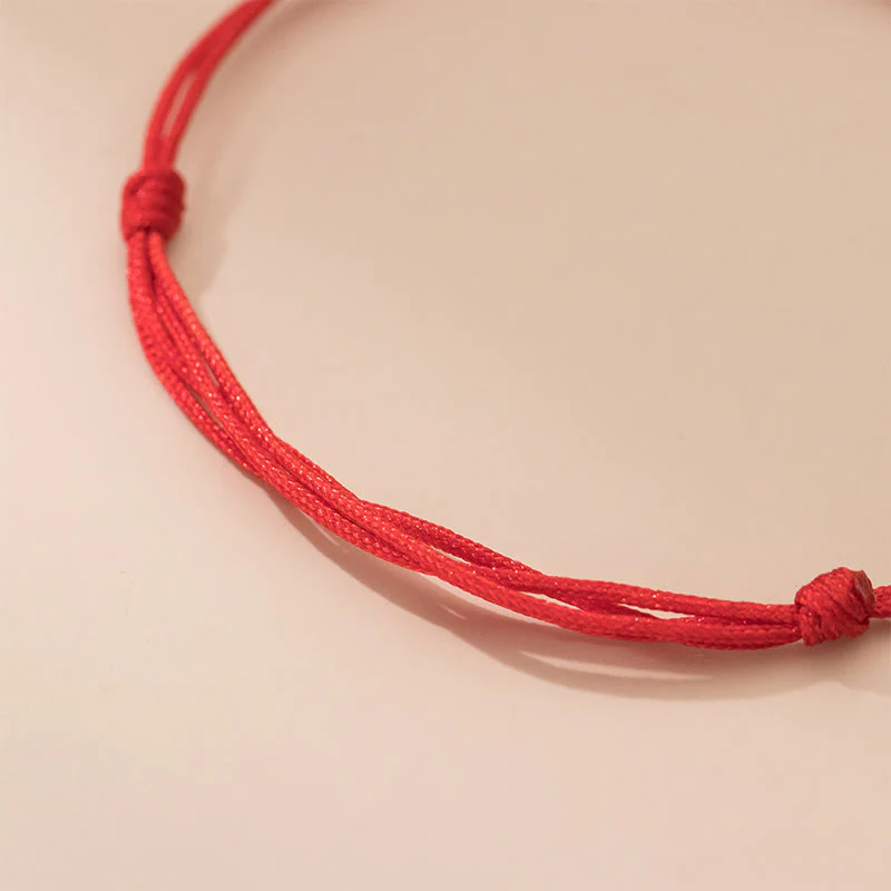 Braccialetto portafortuna regolabile con perline in argento sterling 925 e cordino rosso Buddha Stones - Image 13