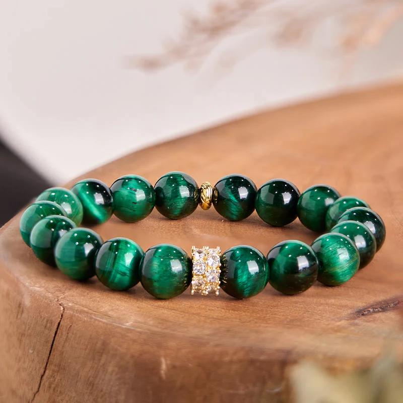 Braccialetto positivo Buddha Stones Green Tiger Eye
