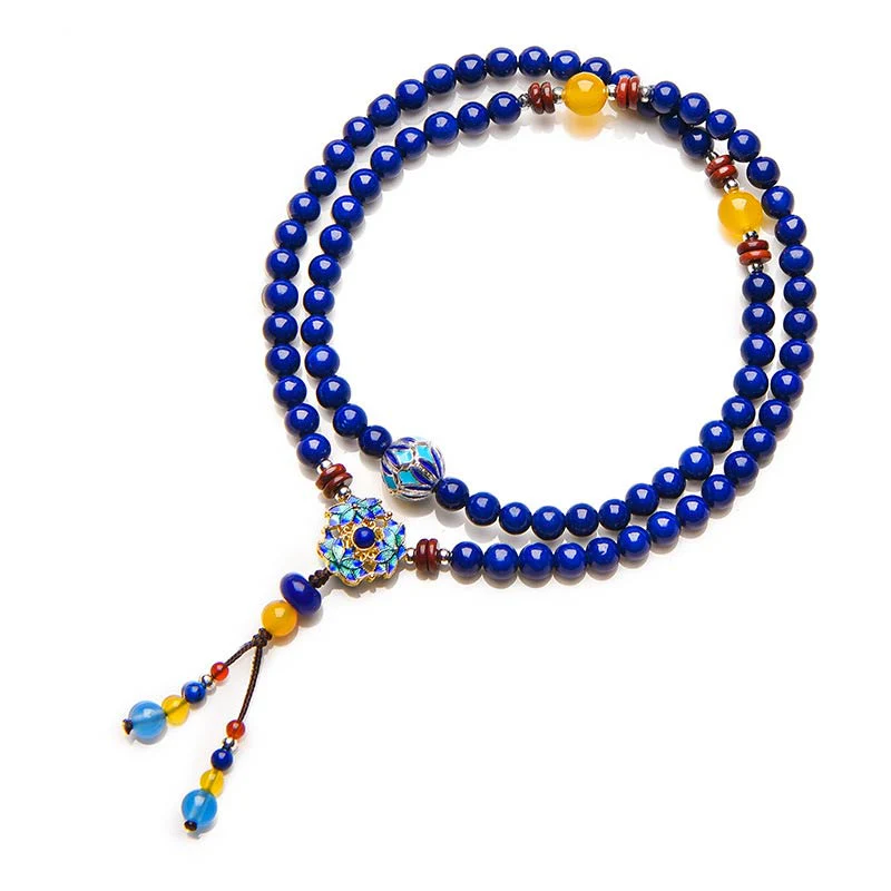 Braccialetto positivo Buddha Stones Lazurite Lapislazzuli Agata gialla - Image 8