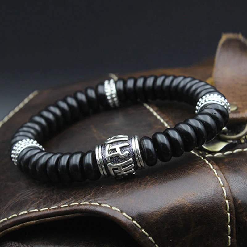 Braccialetto positivo Buddha Stones Natural Tibetan Coconut Shell Om Mani Padme Hum - Image 7