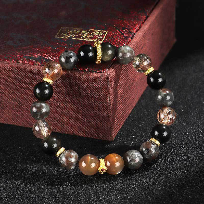 Braccialetto positivo Buddha Stones Sun Stone Lava Rock - Image 3