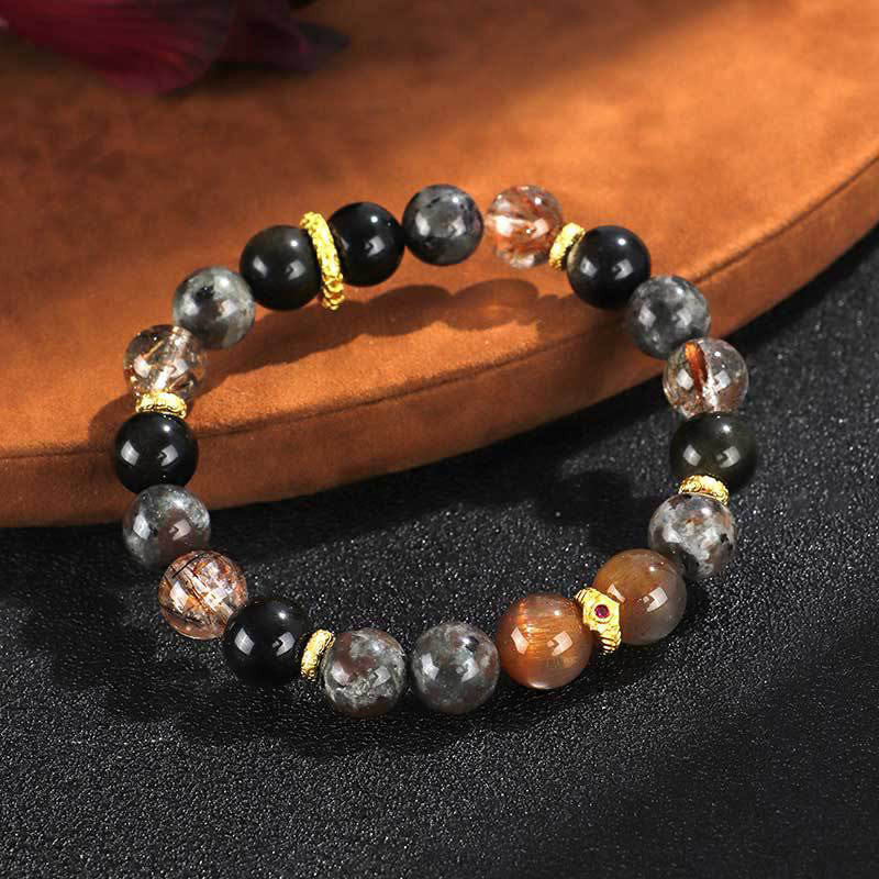 Braccialetto positivo Buddha Stones Sun Stone Lava Rock - Image 5