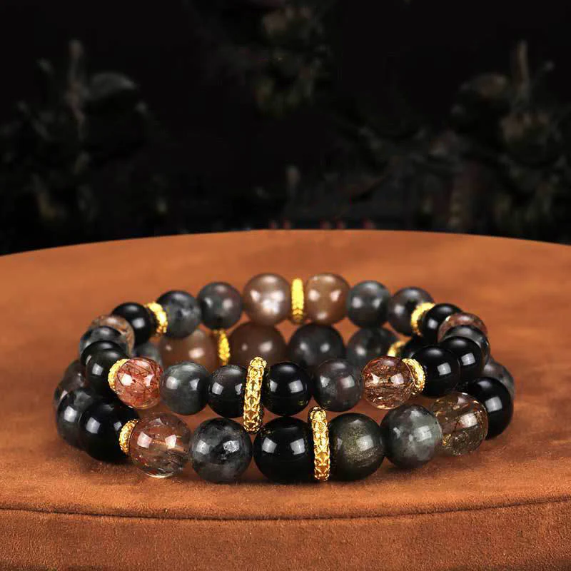 Braccialetto positivo Buddha Stones Sun Stone Lava Rock - Image 6