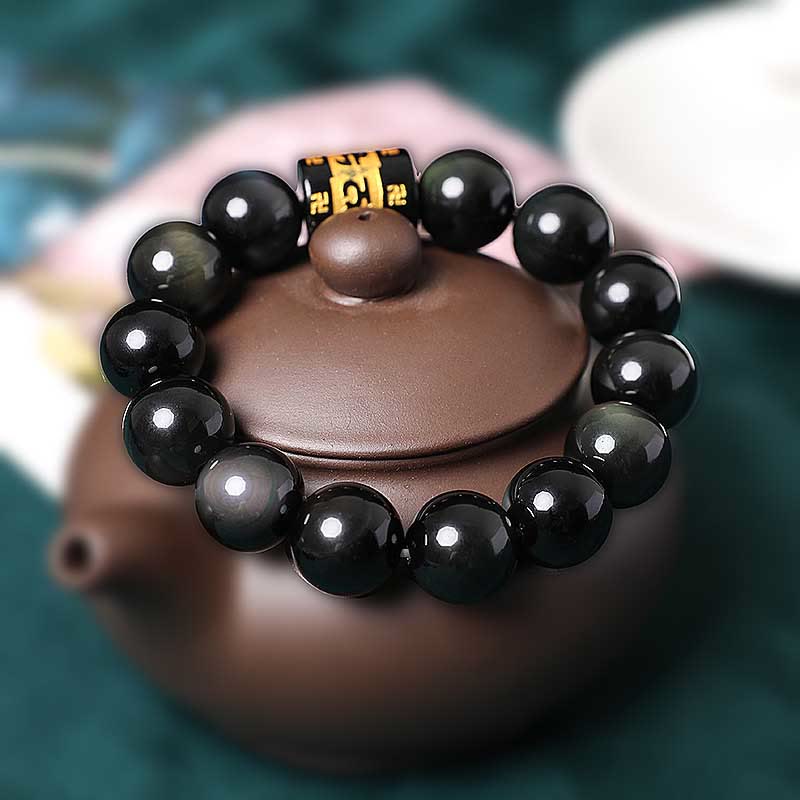 Braccialetto positivo con svastica in ossidiana arcobaleno Buddha Stones Om Mani Padme Hum - Image 13