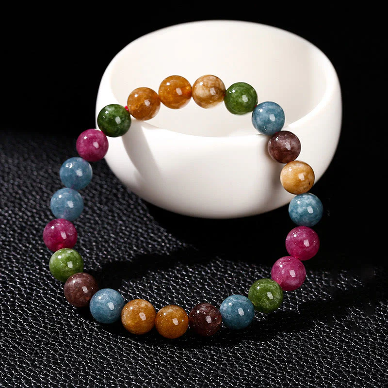 Braccialetto positivo con tormalina multicolore Buddha Stones - Image 3