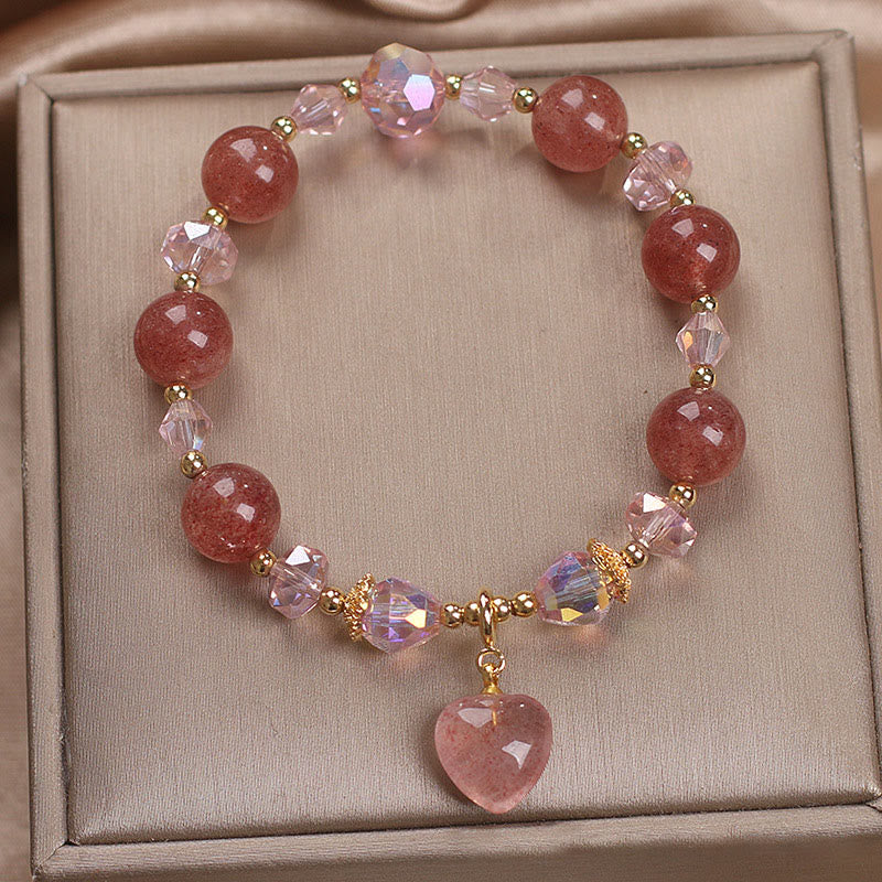 Braccialetto positivo di guarigione del cuore dell'amore del cristallo di quarzo fragola naturale Buddha Stones - Image 5