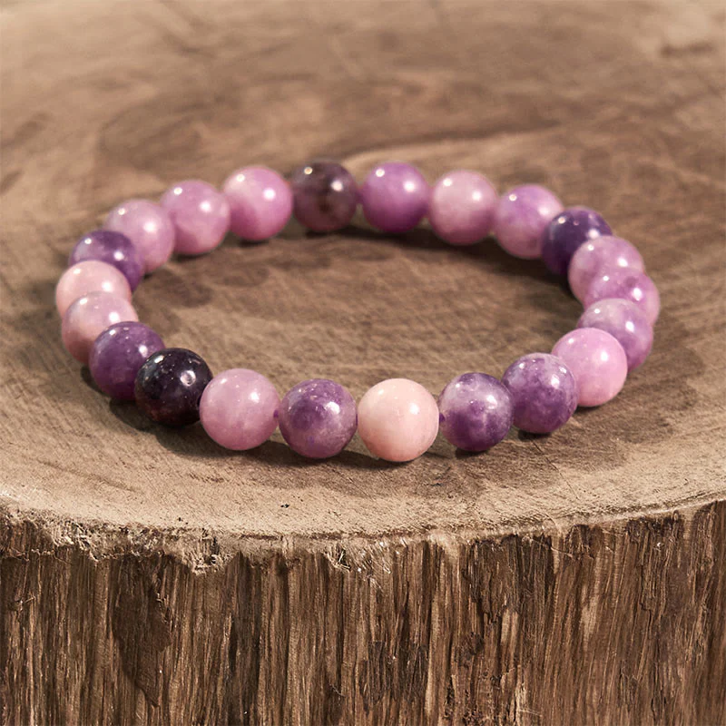 Braccialetto positivo in pietra di mica viola Buddha Stones - Image 2