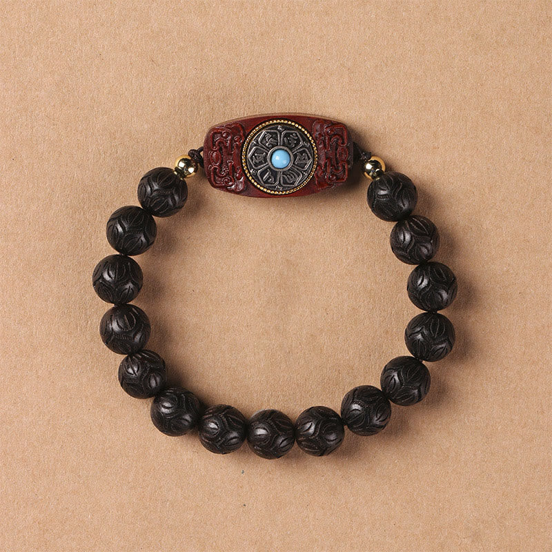 Braccialetto rilassante Om Mani Padme Hum in legno di sandalo verde e legno di ebano e sandalo Buddha Stones - Image 16