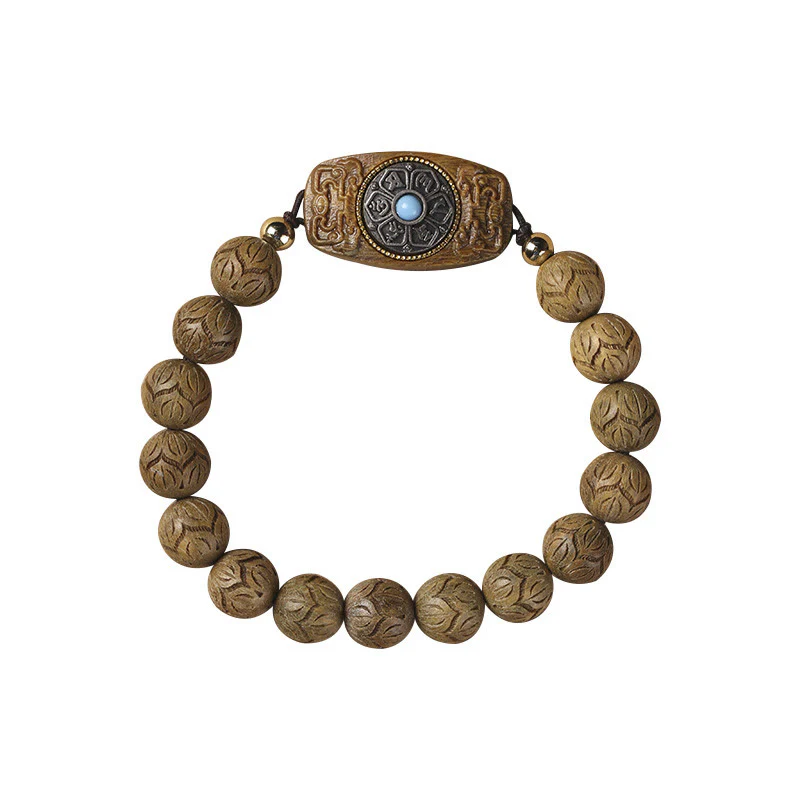 Braccialetto rilassante Om Mani Padme Hum in legno di sandalo verde e legno di ebano e sandalo Buddha Stones - Image 8
