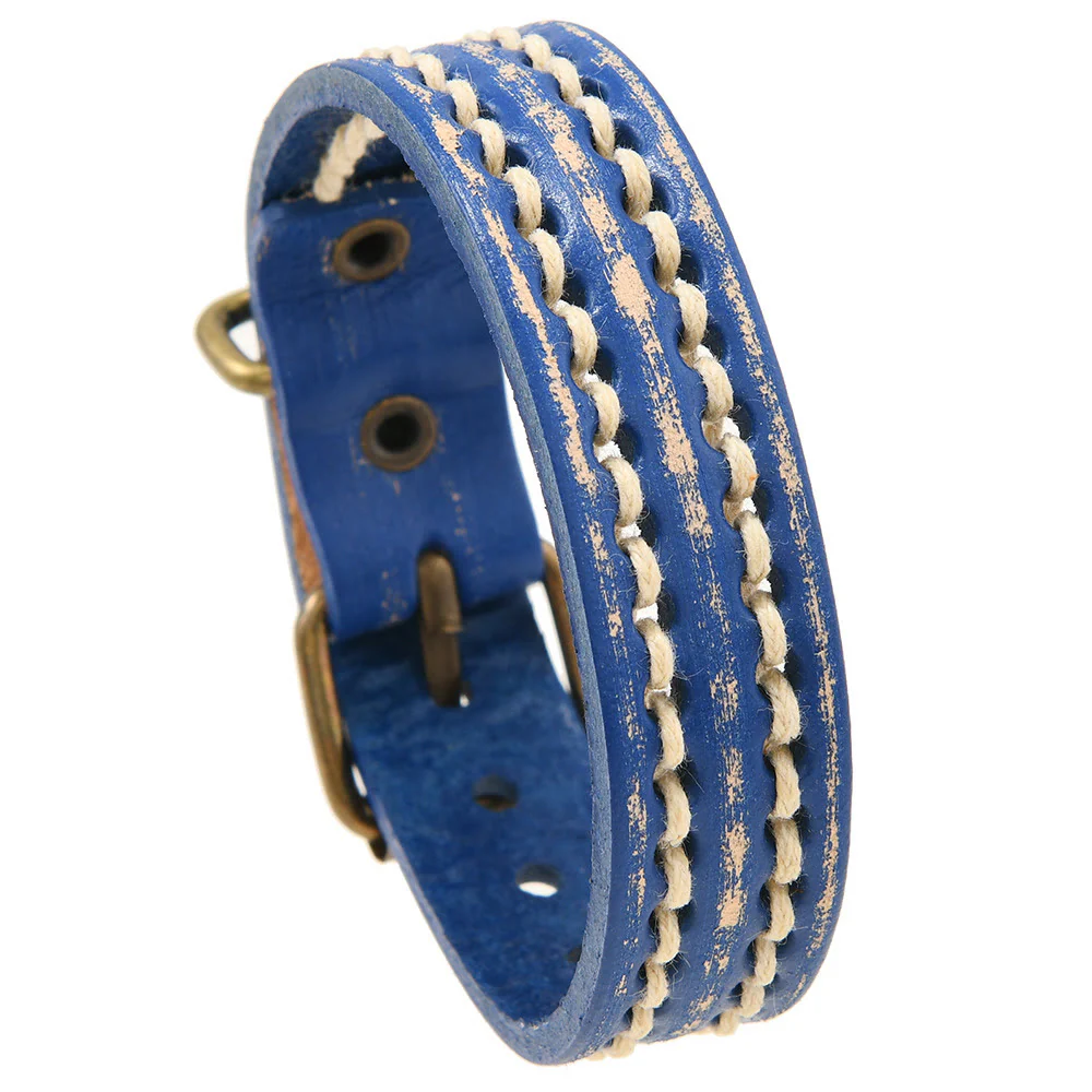 Braccialetto rinforzato con fibbia regolabile in pelle vintage Buddha Stones - Image 10
