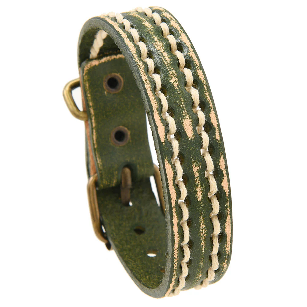Braccialetto rinforzato con fibbia regolabile in pelle vintage Buddha Stones - Image 19