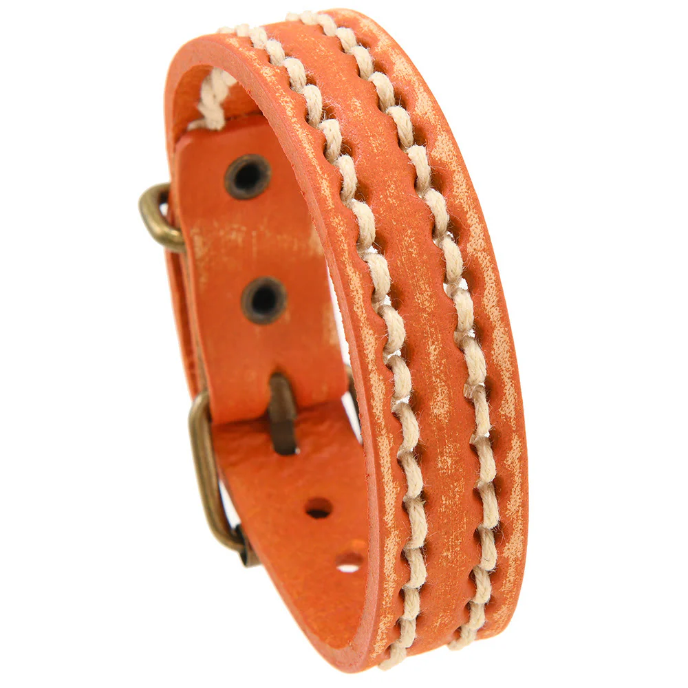 Braccialetto rinforzato con fibbia regolabile in pelle vintage Buddha Stones - Image 21