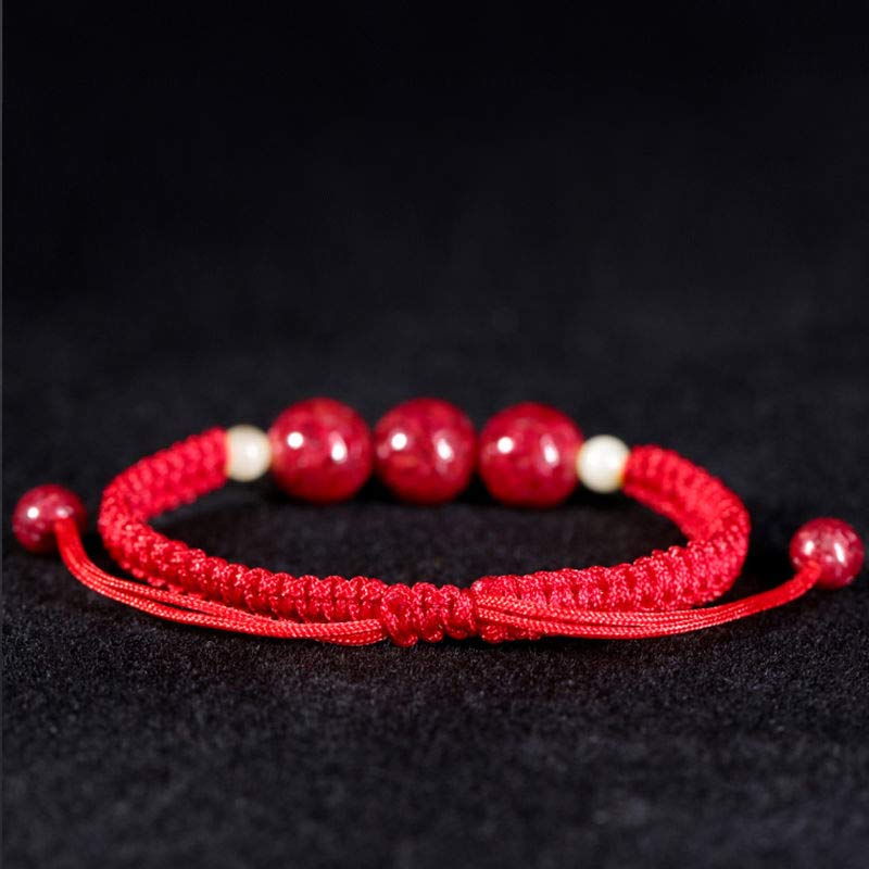 Braccialetto rosso con corda e cinabro per bambini, con Buddha Stones - Image 5
