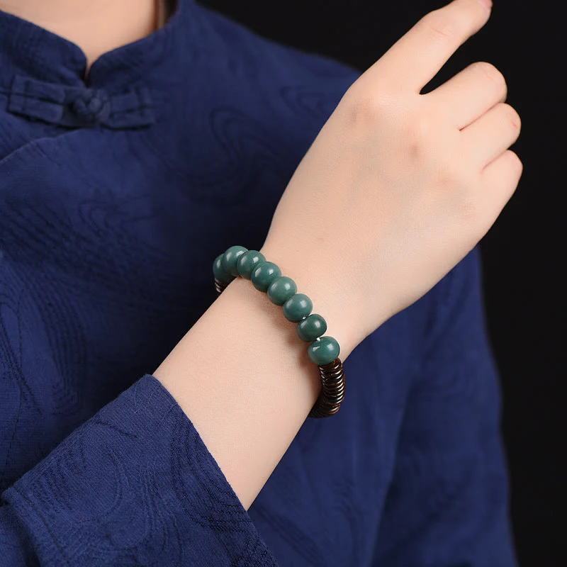 Braccialetto tibetano Bodhi Cyan Seed Dzi Bead Coconut Shell Keep Away Evil Spirits - Image 7