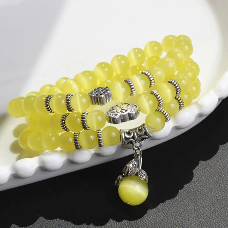 Braccialetto triplo avvolgente con supporto PiXiu Cat Eye Buddha Stones - Image 15