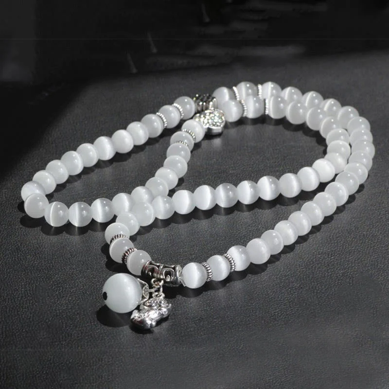Braccialetto triplo avvolgente con supporto PiXiu Cat Eye Buddha Stones - Image 4