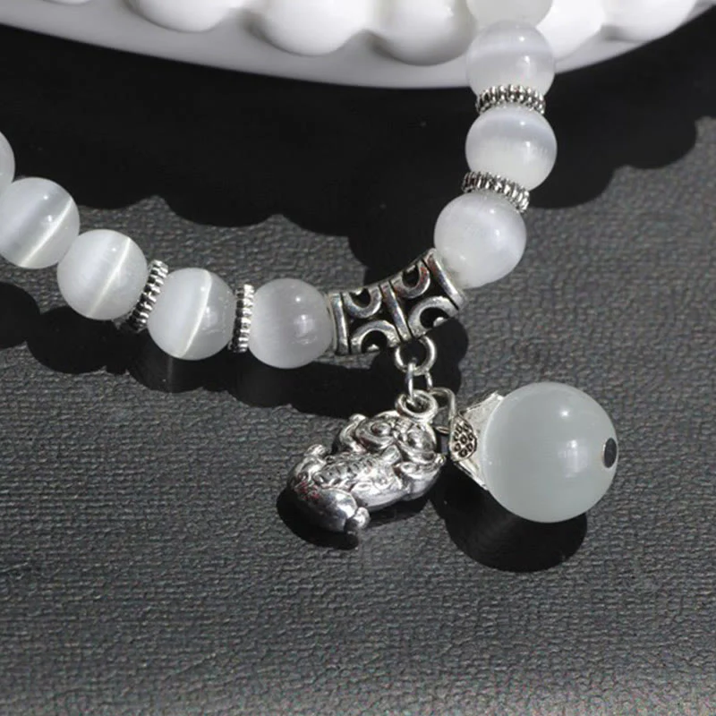 Braccialetto triplo avvolgente con supporto PiXiu Cat Eye Buddha Stones - Image 6