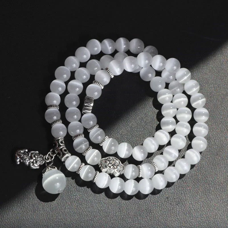 Braccialetto triplo avvolgente con supporto PiXiu Cat Eye Buddha Stones - Image 7