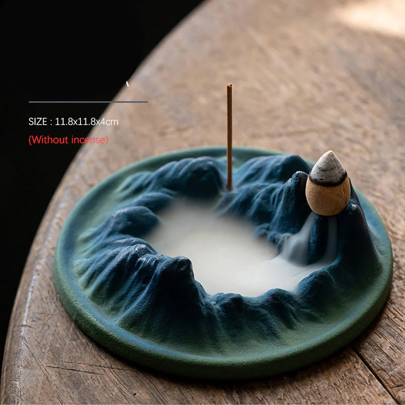 Bruciatore di incenso creativo Mountain River in ceramica con flusso di ritorno curativo - Image 13