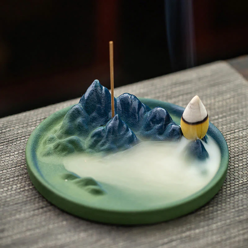 Bruciatore di incenso creativo Mountain River in ceramica con flusso di ritorno curativo - Image 15