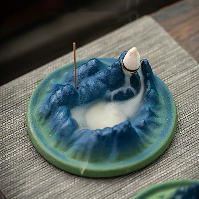 Bruciatore di incenso creativo Mountain River in ceramica con flusso di ritorno curativo - Image 16