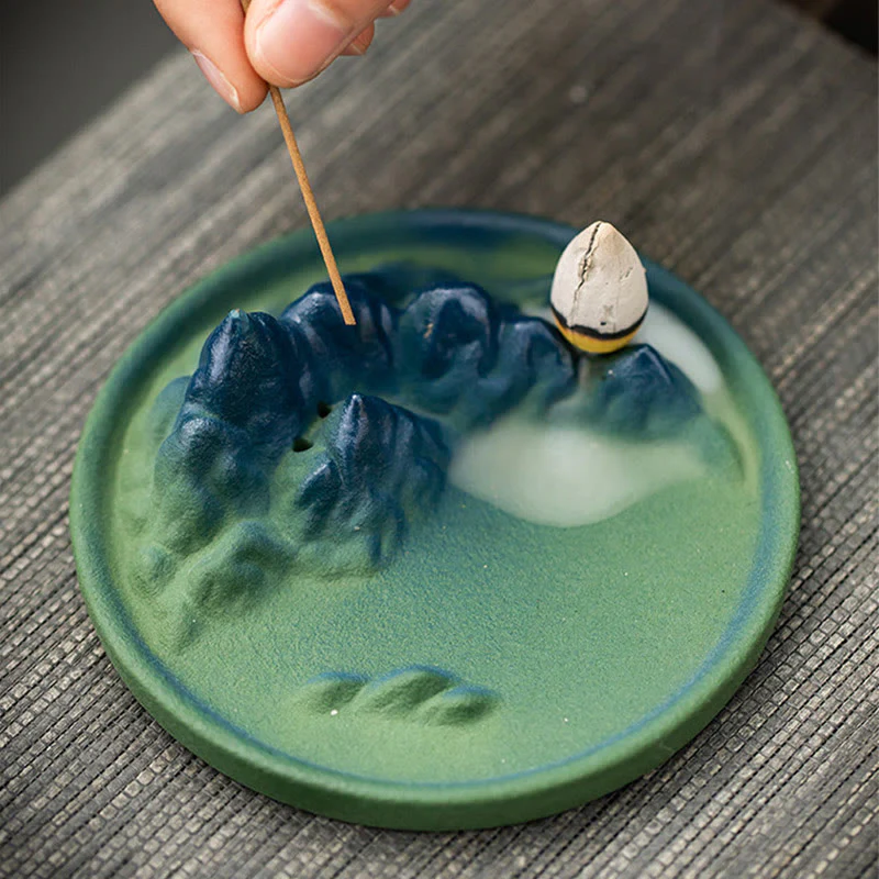 Bruciatore di incenso creativo Mountain River in ceramica con flusso di ritorno curativo - Image 18