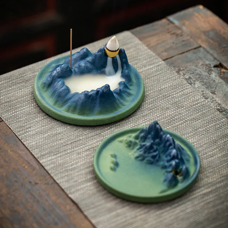 Bruciatore di incenso creativo Mountain River in ceramica con flusso di ritorno curativo - Image 22