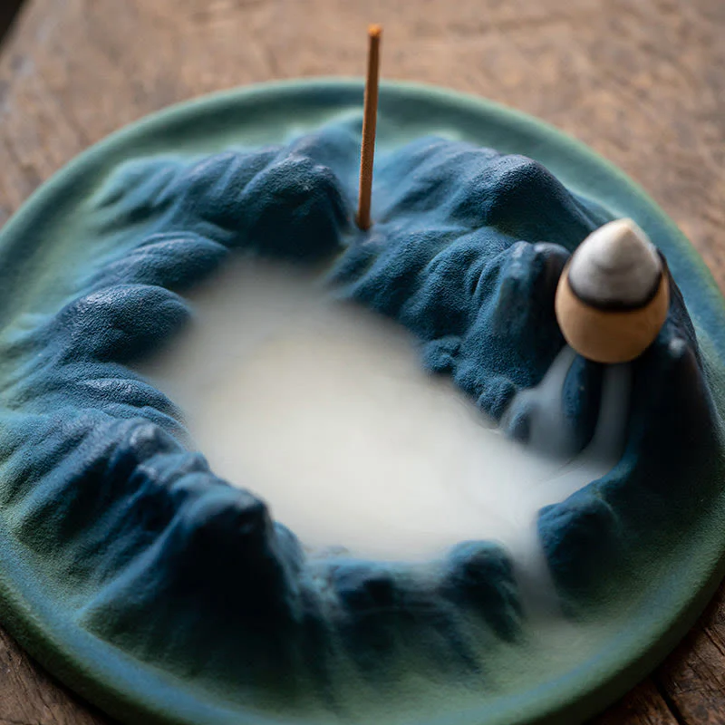 Bruciatore di incenso creativo Mountain River in ceramica con flusso di ritorno curativo - Image 3