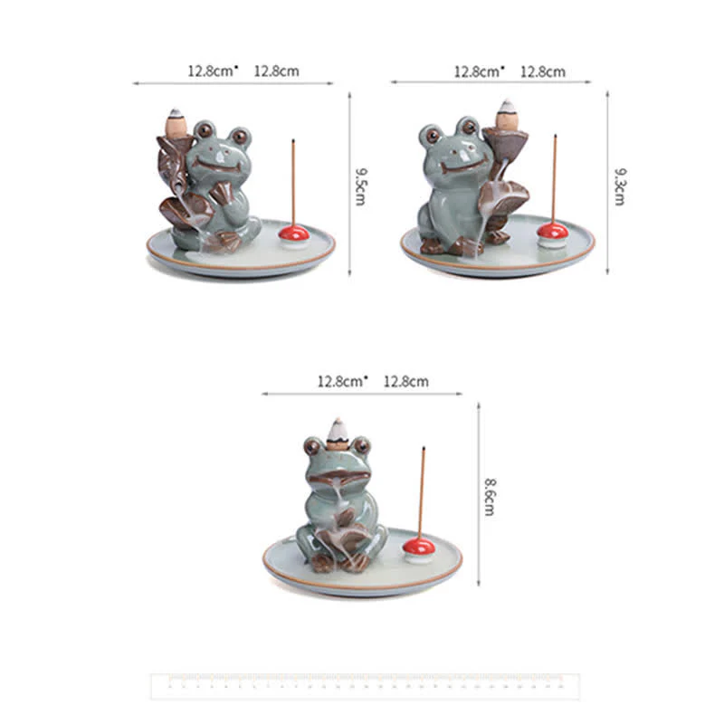 Bruciatore di incenso curativo in ceramica a forma di rana da meditazione - Image 10