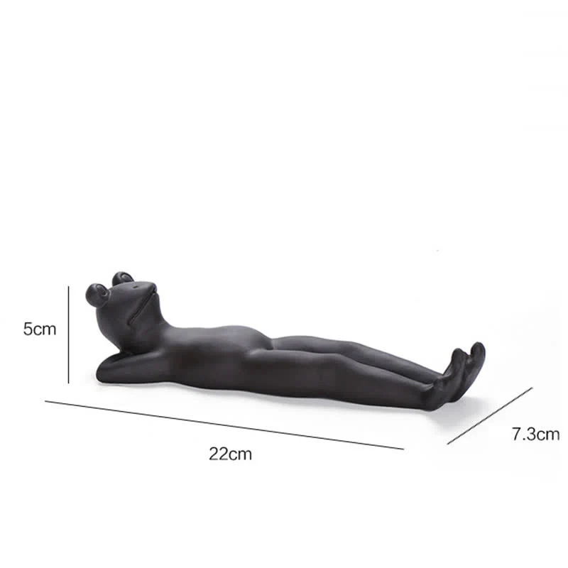 Bruciatore di incenso di guarigione spirituale in ceramica a forma di rana da meditazione - Image 12