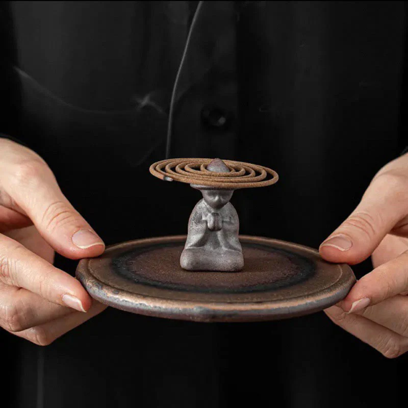 Bruciatore di incenso in ceramica per meditazione e guarigione spirituale di piccole dimensioni - Image 5