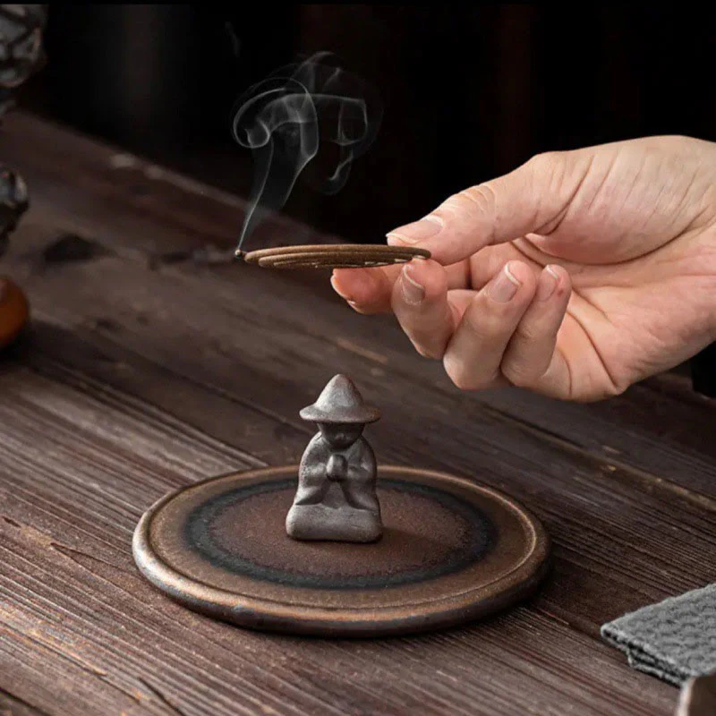 Bruciatore di incenso in ceramica per meditazione e guarigione spirituale di piccole dimensioni - Image 6