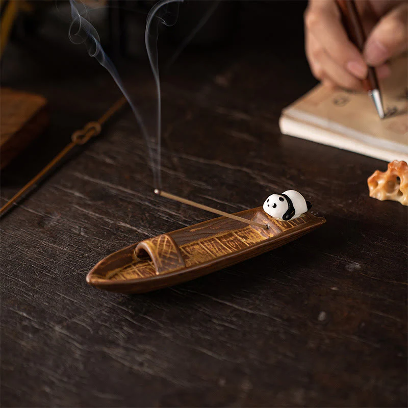 Bruciatore di incenso per la decorazione della casa Buddha Stones panda - Image 2