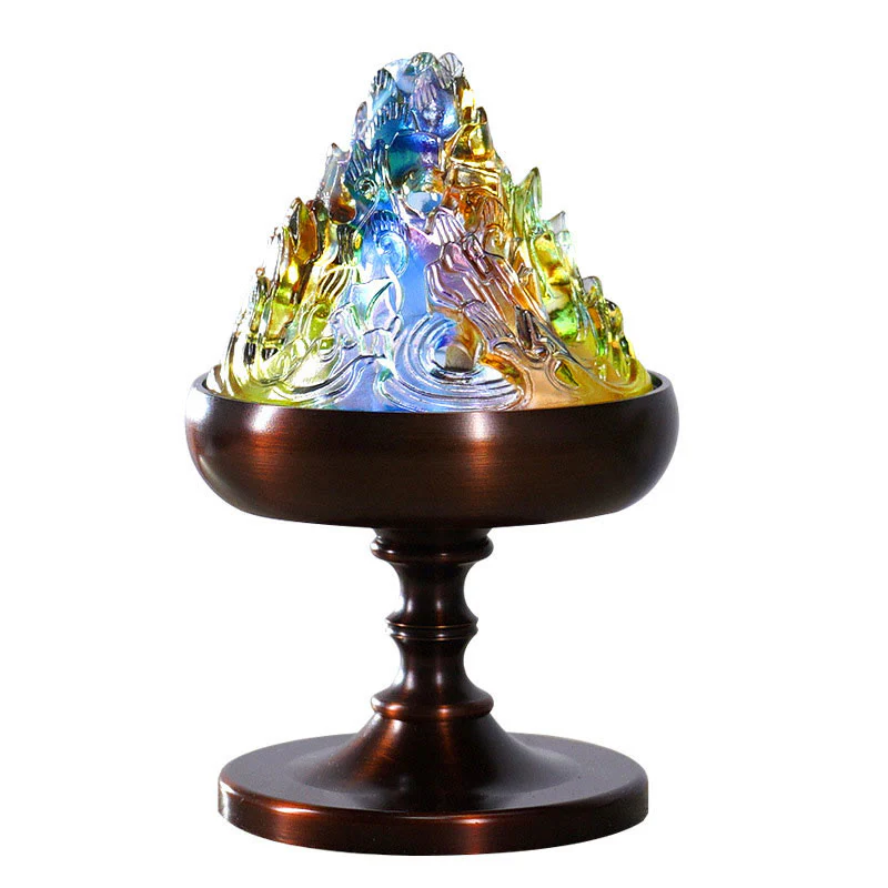 Bruciatore di incenso per meditazione curativa Liuli Crystal Mountain - Image 11