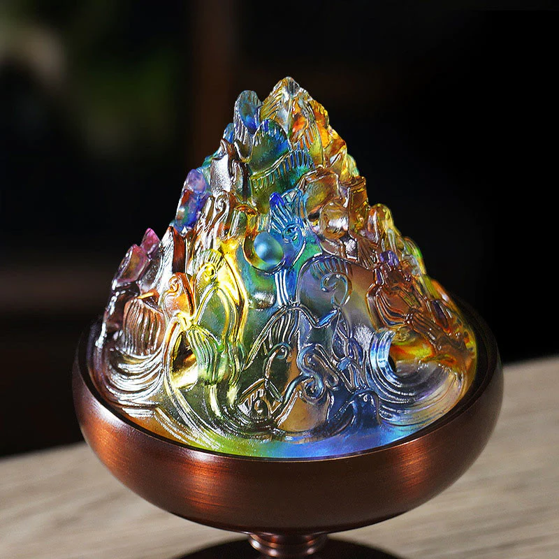 Bruciatore di incenso per meditazione curativa Liuli Crystal Mountain - Image 3