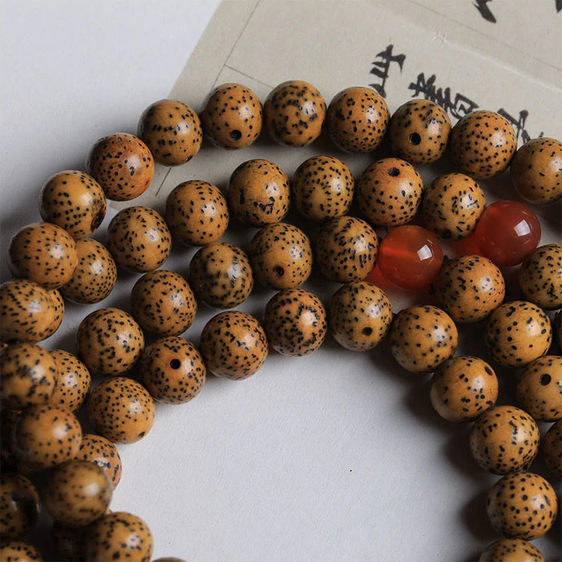 Buddha Stones 108 Mala Beads Bodhi Seed Braccialetto di Agata Rossa Auspiciousness - Image 4