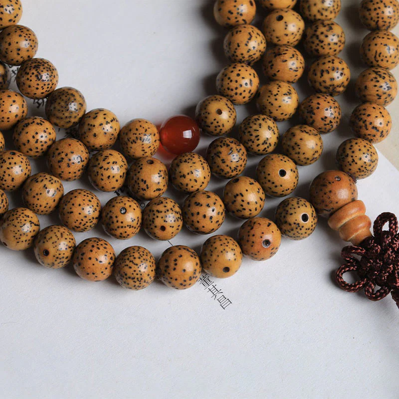 Buddha Stones 108 Mala Beads Bodhi Seed Braccialetto di Agata Rossa Auspiciousness - Image 6