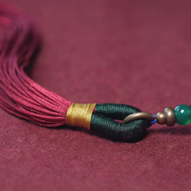 Buddha Stones 108 Mala Beads Bodhi Seed Dzi Bead Peace Tassel Bracciale - Image 10