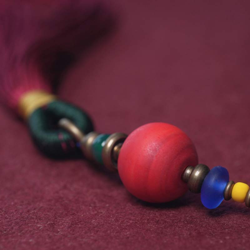 Buddha Stones 108 Mala Beads Bodhi Seed Dzi Bead Peace Tassel Bracciale - Image 11