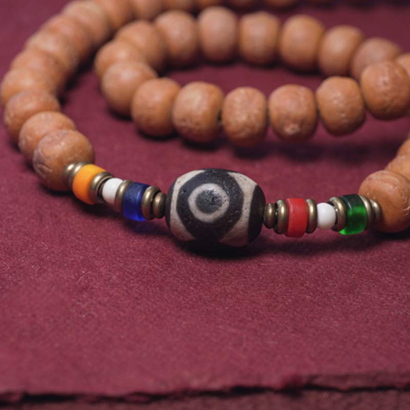 Buddha Stones 108 Mala Beads Bodhi Seed Dzi Bead Peace Tassel Bracciale - Image 7