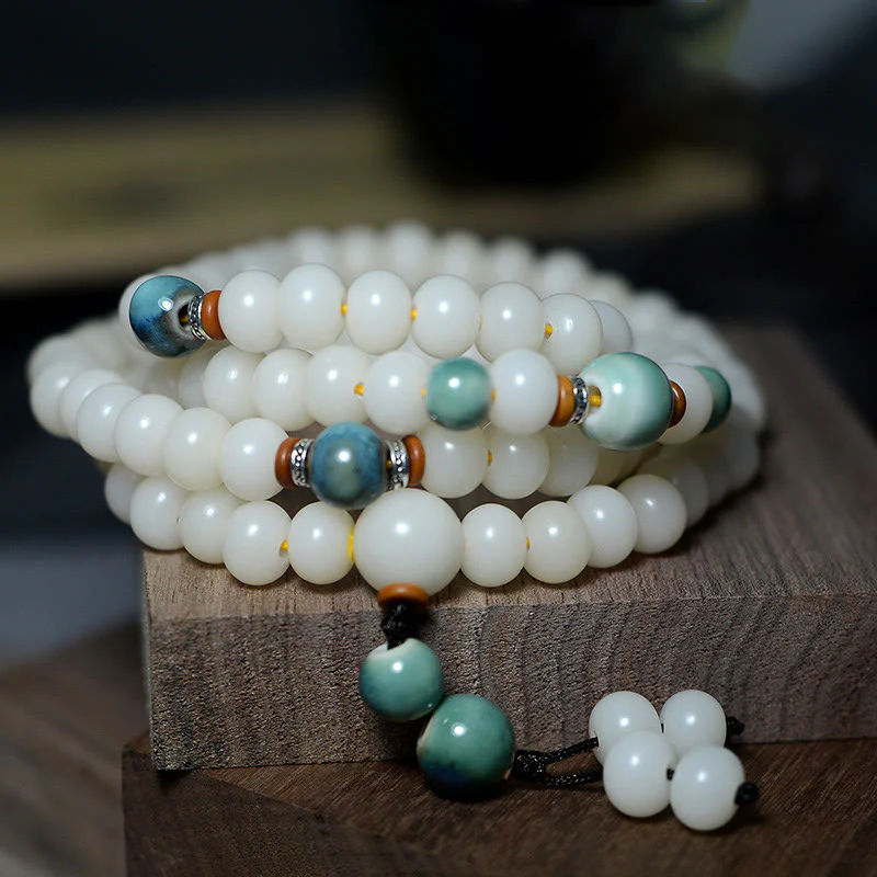Buddha Stones 108 Mala Beads Bodhi Seed Tieni lontani gli spiriti maligni Braccialetto calmo - Image 6