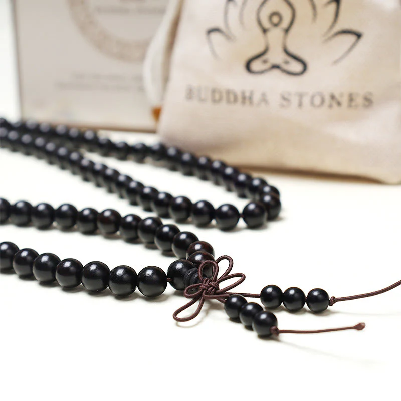 Buddha Stones 108 Mala Beads Bracciale Preghiera Meditazione Sandalo Elastico - Image 12
